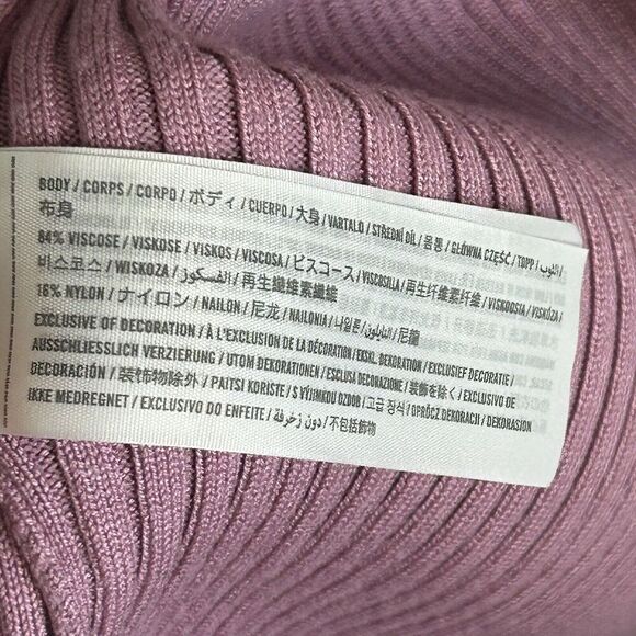 ABERCROMBIE & FITCH MIDI DRESS WOMENS XL PINK Ribbed Bare Keyhole Leg Slit $90 - Picture 8 of 8